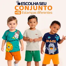 Conjunto Bebê Masculino Menino Infantil Verão Manga Curta Tamanho 1 ao 8 - Roupa de Calor para Bebê Masculino L02