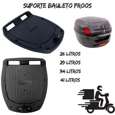 Suporte Base Baú Moto Bauleto Motoboy Proos Awa 26 29 34 41 Litros Preta