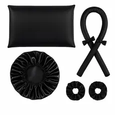 Touca cetim anti frizz + modelador curling rod + 2 brindes