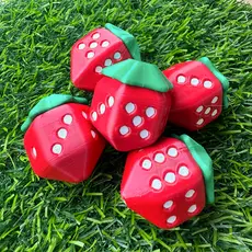Dado Moranguinho Dado D6 Decorativo e Funcional Temático Divertido Fofo Geek Cute