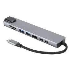 Adaptador Usb Tipo C Hdmi Rj45 Dex Station 8em1 S8/9 S10 S20