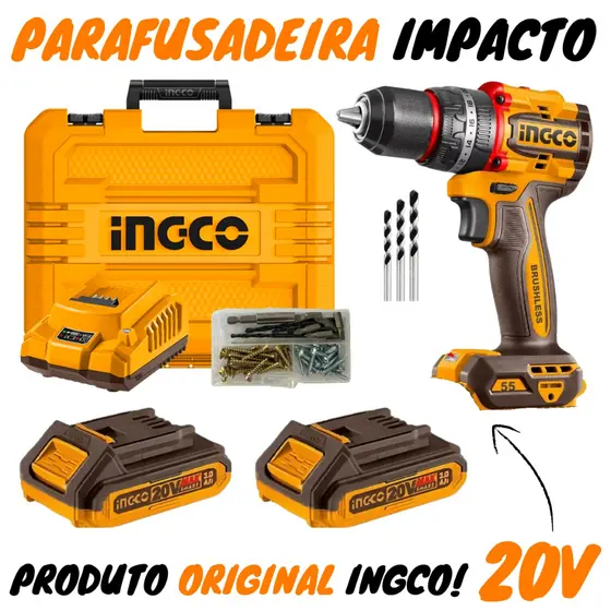Parafusadeira De Impacto 20v 1/2'' Brushless Cidli20558-9 Ingco