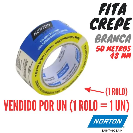 Fita Crepe 48x50 Branca - Norton