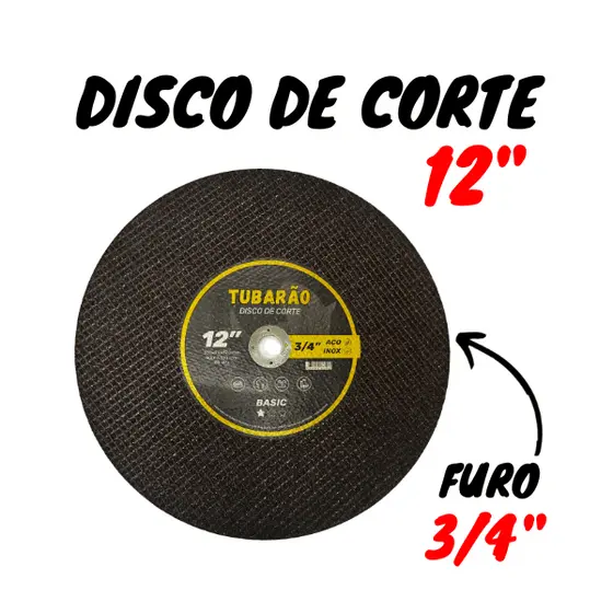 Disco de Corte 12" x 3/4" x 3mm Policorte - Tubarão