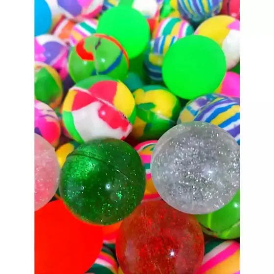 Kit 30 Bolinhas Pula Pula 27mm multicoloridas Festas Lembrancinhas maquina de Bolinha