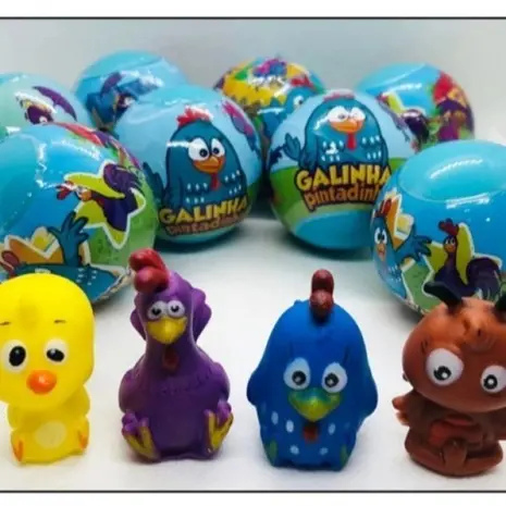 Kit Festa Lembrancinhas de Aniversário na Capsula Envelopada Galinha Pintadinha Dedoche Ponteira para Lápis
