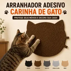 Arranhador para Gatos Adesivo de Parede Carpete Protetor de Sofá e Móveis Carinha de Gato