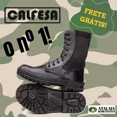 Coturno Calfesa Atalaia Militar Preto Com Zíper