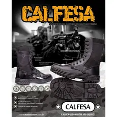 Coturno Calfesa Atalaia Militar Preto Sem Zíper