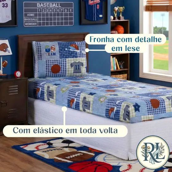 Jogo de Lençol Solteiro 02 Peças Com Elástico Estampas Diversas