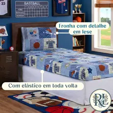 Jogo de Lençol Solteiro 02 Peças Com Elástico Estampas Diversas