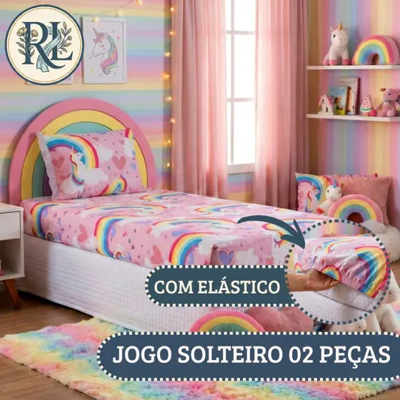 JOGO LENCOL SOLTEIRO ESTAMPADO INFANTIL 2 PEÇAS KIDS