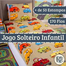 Jogo de Cama Solteiro Estampado 2 pçs Fronha e Lençol com Elástico Infantil virol kids