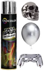 Tinta Spray Cromado Brilhante 400ml Radcolor Metalizada Automotiva - Envio Expresso