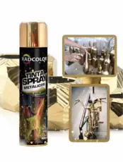 Tinta Spray Dourado Metalica Brilhante Ouro vivo 400ml Radcolor fabuloso