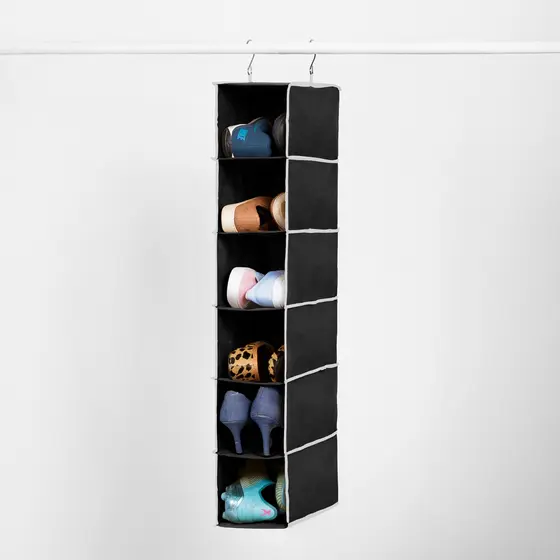 Organizador Vertical Multiuso Sapateira Cabideiro para Roupa Closet Armário 6 Divisórias Grande