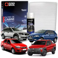 Filtro de Cabine para Ar Condicionado Fiat Strada / Siena + Higienizador Limpa Ar Tipo Granada