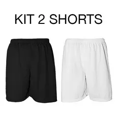 Kit 2 - Calção Shorts Bermuda de Futebol Liso Cores Esportes Caminhada Musculação Secagem Rápida