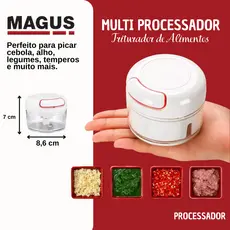 Multi Processador de Alimentos Premium Manual 2 Lâminas Inox