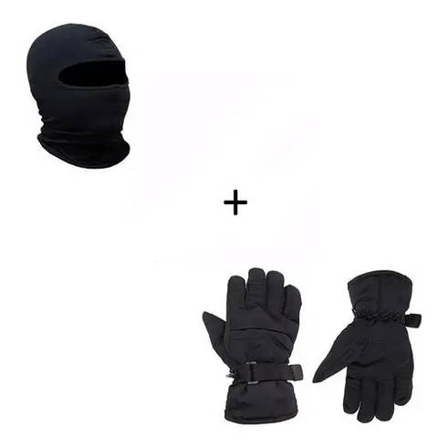 Luva Impermeável + Touca Moto Frio Balaclava / Ds