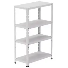 Estante Aço prateleira de aço industrial media p 60kg 4 Bandejas Tripartida 95cm x 30cm x 60cm