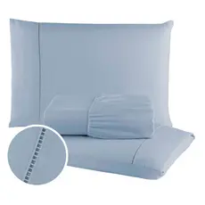 Jogo de Lençol 400 fios 03 Peças Cama Casal Queen King 02 Peças Solteiro Micropercal Ponto Palito
