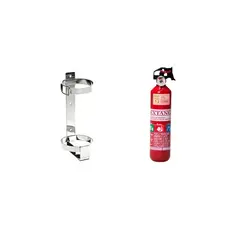 Exintor de incendio P1 0,9kg com suporte em Inox Barco Lancha Veleiro Carros Onibus Universal