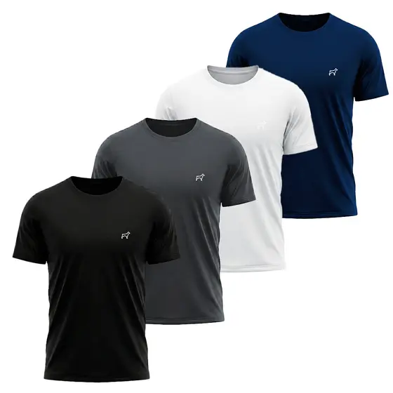 Kit 4 Camisetas Dry Fit Masculina Treino Corrida Esportes - Slim Fit