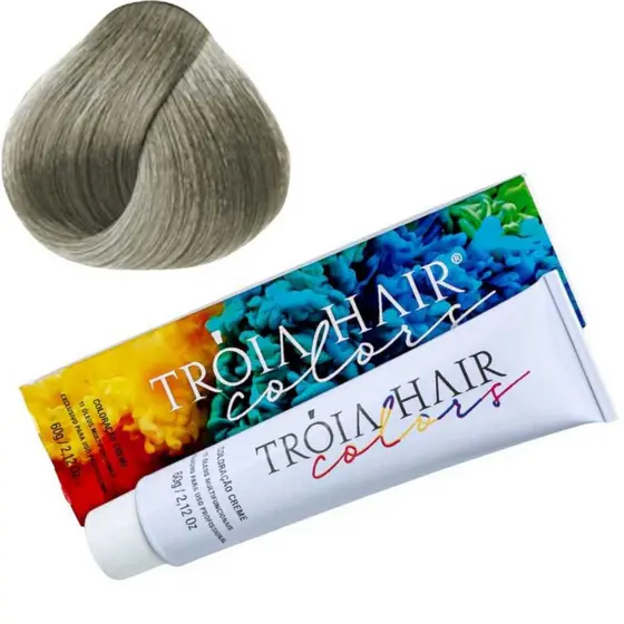 Coloração em Creme Permanente Louro Muito Claro Cinza #9.1 - Troia Hair colors 60g