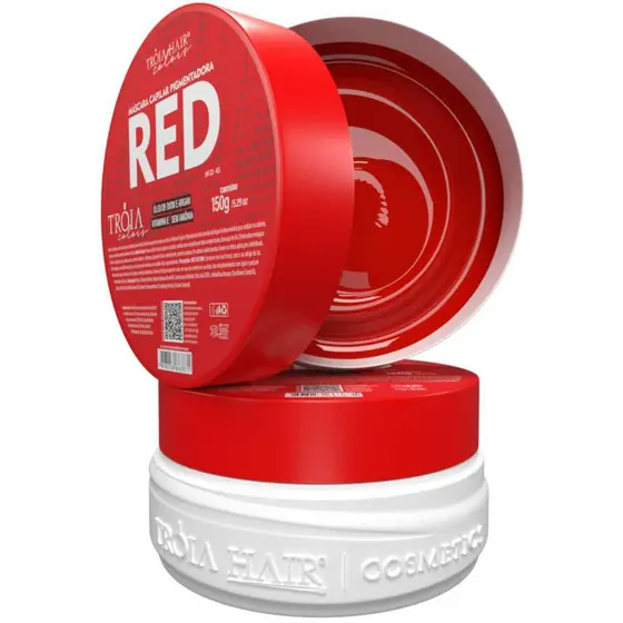 Máscara Capilar Pigmentadora Troia Colors Red 150g Cor fantasia - Troia Hair