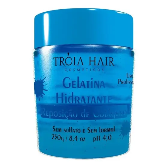 Gelatina Hidratante Capilar Tróia Hair 250g – Repositor de Colágeno e Brilho Intenso