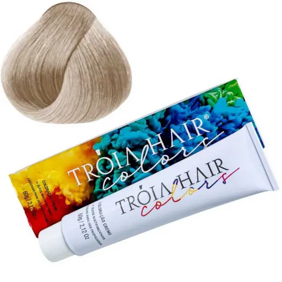 Coloração em Creme Permanente Louro Claríssimo Pérola #10.89 - Troia Hair colors 60g