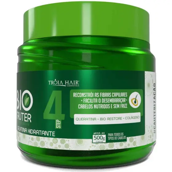 Gelatina Hidratante Bio Cauter Passo 4 Tróia Hair 500g | Hidratação Potente, Força e Elasticidade