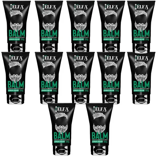 Kit 12 Balm Para Barba / Hidratante Multifuncional 100g - Elfa 4man