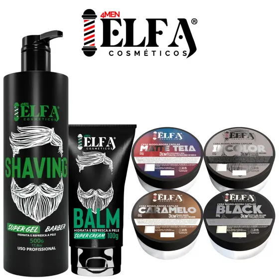 Kit Elfa 4Men – Pomada Modeladora para Barba e Cabelo | Cuidado Completo