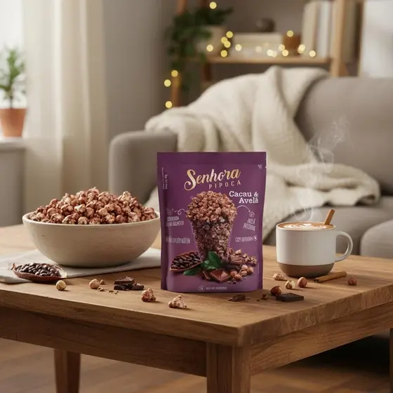 Kit c/ 3und Pipoca Gourmet SENHORA Cacau & Avelã 90g