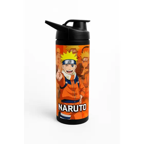 Garrafa Naruto com Nome – Bico Higiênico e Alça – Presente Perfeito para a Escola ou Aniversário
