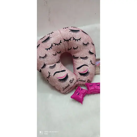 Almofada Cervical Rosa Gold Cílios