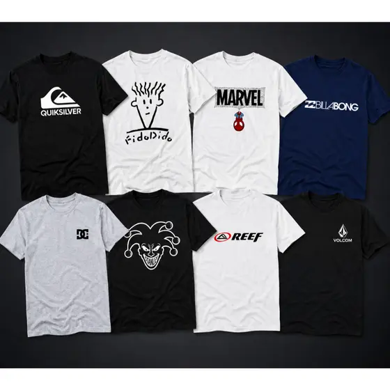 Kit Camisetas com Estampas e Cores Aleatórias Queima de Estoque Preço de Atacado Tshirt
