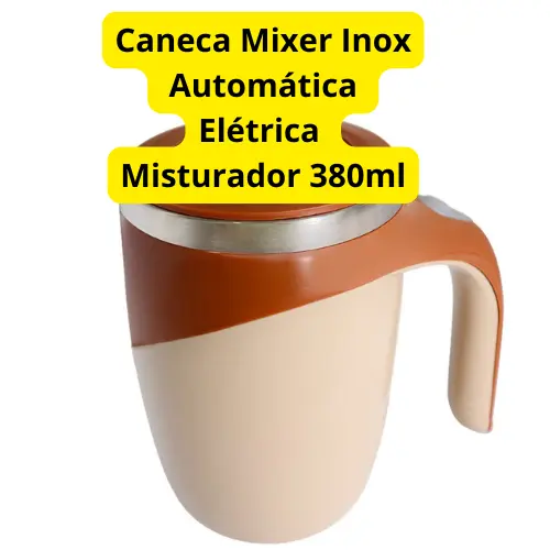 Caneca Mixer Inox Automática Elétrica Misturador: Super prática – basta pressionar o botão e pronto
