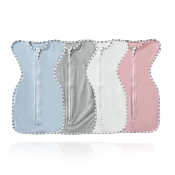 Saco De Dormir De Bebê Com Zíper De 2 Vias Recém-Nascidos Braços Design De Uma Peça Transporte Infantil  Algodão Swaddle