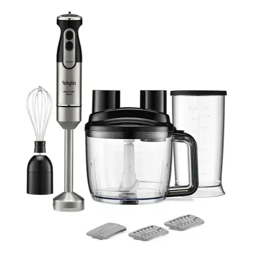 Mixer 5 em 1 Inox 1000W Elgin Processador Fatiador Ralador Triturador Alta Potência