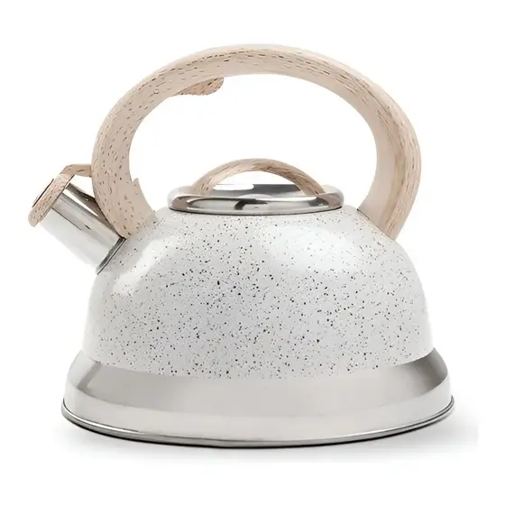 Chaleira com Apito Brinox 2,7L Indução Roma Chaleira Inox Cores Vanilla Granito