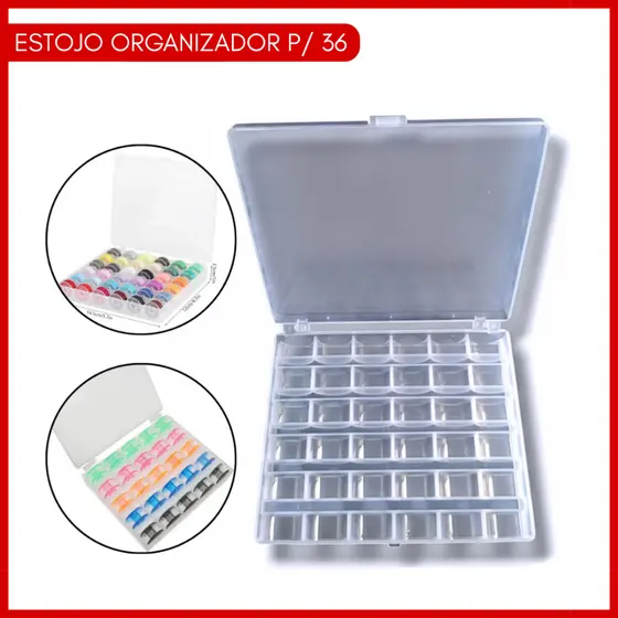 Estojo Box Bobinas Carretilha Organizador Transparente P/ 36