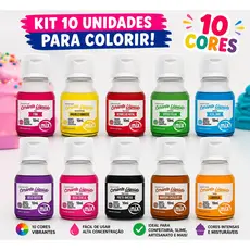 Kit 10 Corantes Alimentício Líquido Confeitaria 10ml Mix To