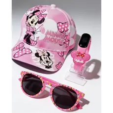 Kit Infantil Minnie Mouse - Boné, Óculos de Sol e Relógio Digital à prova d'água kit infantil