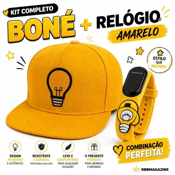 Boné Infantil Os Rosa + Relógio à prova d'água 🔥 Leozinho, Void, Emily Vick, Ketlin