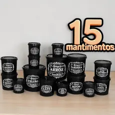 Kit de 15 Organizadores de Mantimento para Casa e Cozinha