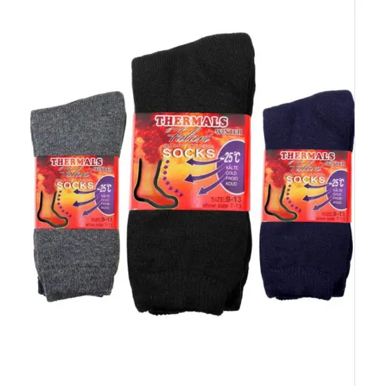 3 Pares Meia Frio Térmica Inverno ( Cano Longo Femin. Masc. 26a42 ) Super Confortável (LEE)