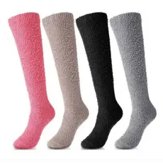 Par MEIA CANO ALTO Felpuda Fofinha ESTAMPADA e LISA ( TÉRMICA FRIO INVERNO UNISSEX 34a42) Cano Longo 60cm